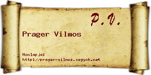 Prager Vilmos névjegykártya